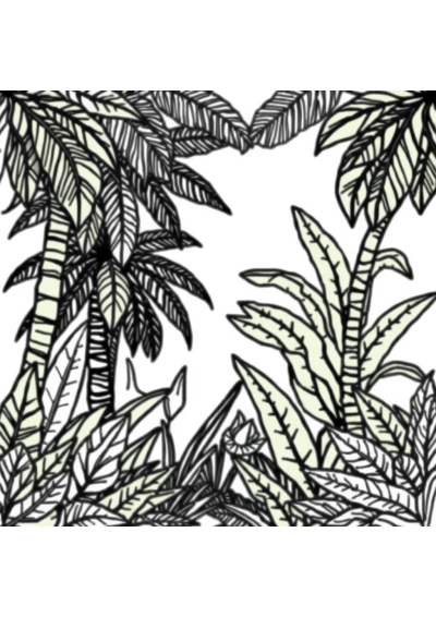 Zentangle Style Tropical Jungle Coloring Page